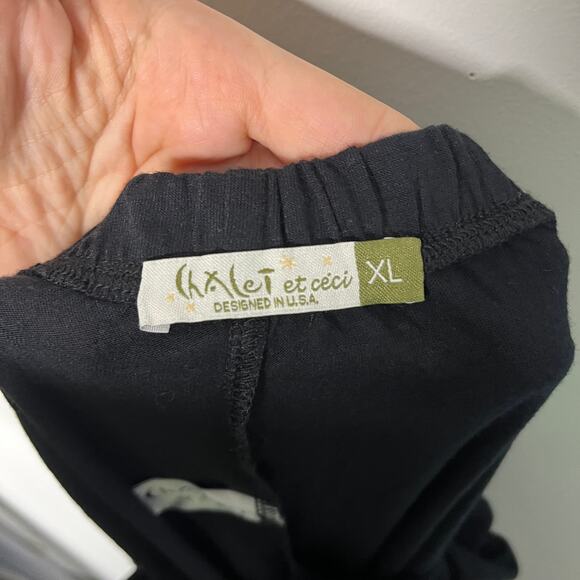 Chalet et Ceci Women's Pants Size XL Black Poly Bamboo Minimalist Made in USA - Picture 6 of 9